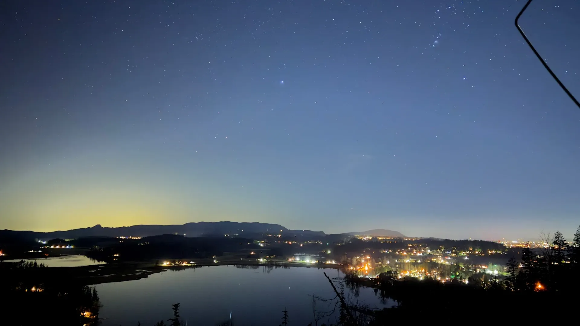 Starry night over Clear Lake