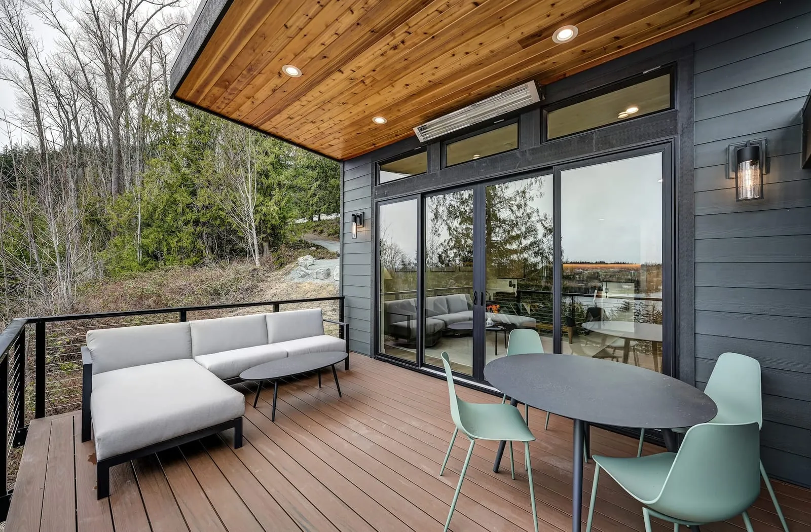 The deck of Studio 3 looking out over Clear Lake